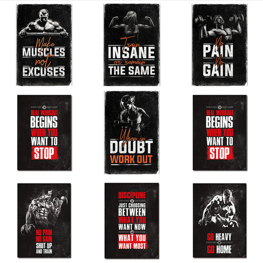 Determination Poster Gym Room Fitness Wall Art Pictures