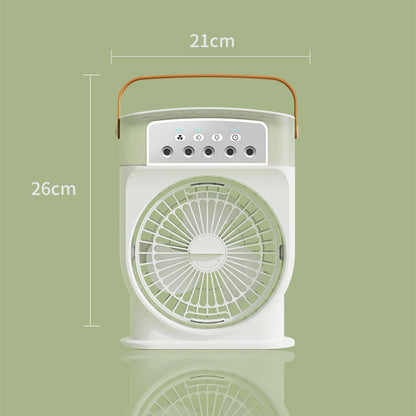 Portable USB Air Conditioner Cooling Fan With 5 Sprays 7 Colour Light 600ML Water Tank