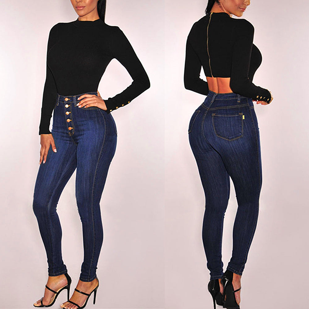 Autumn High Waist Jeans In 6 Different Sizes