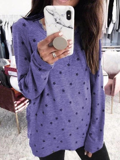 Star Print Long-Sleeved T-shirt