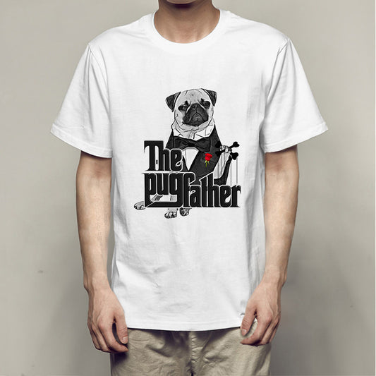 The Pug Father T-shirts Fashion Short-Sleeved