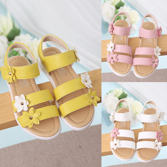 Children's Flower Sandles In 3 Different Colour's