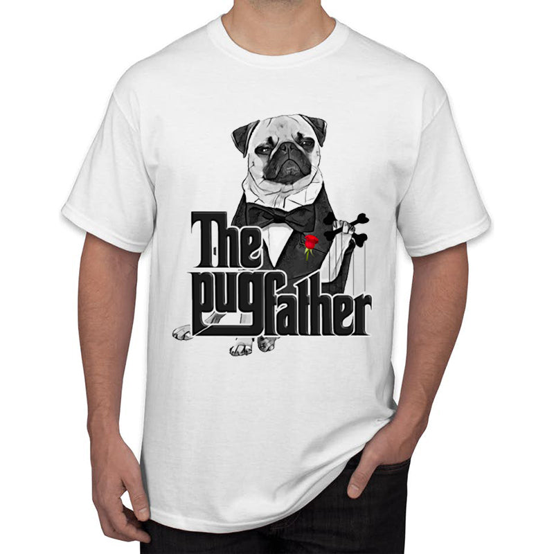 The Pug Father T-shirts Fashion Short-Sleeved