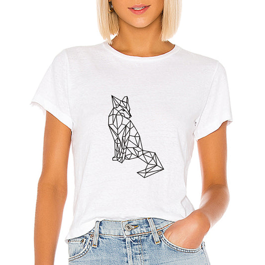 Animal Round Neck Short Sleeve T-shirt