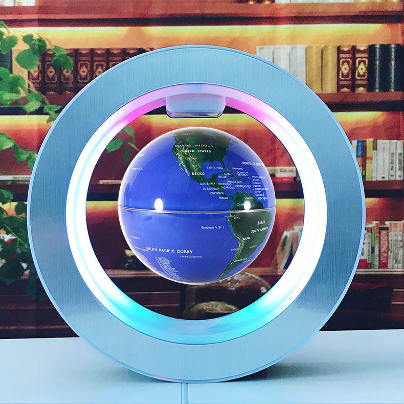 Round World Map LED Floating Magnetic Levitation Light