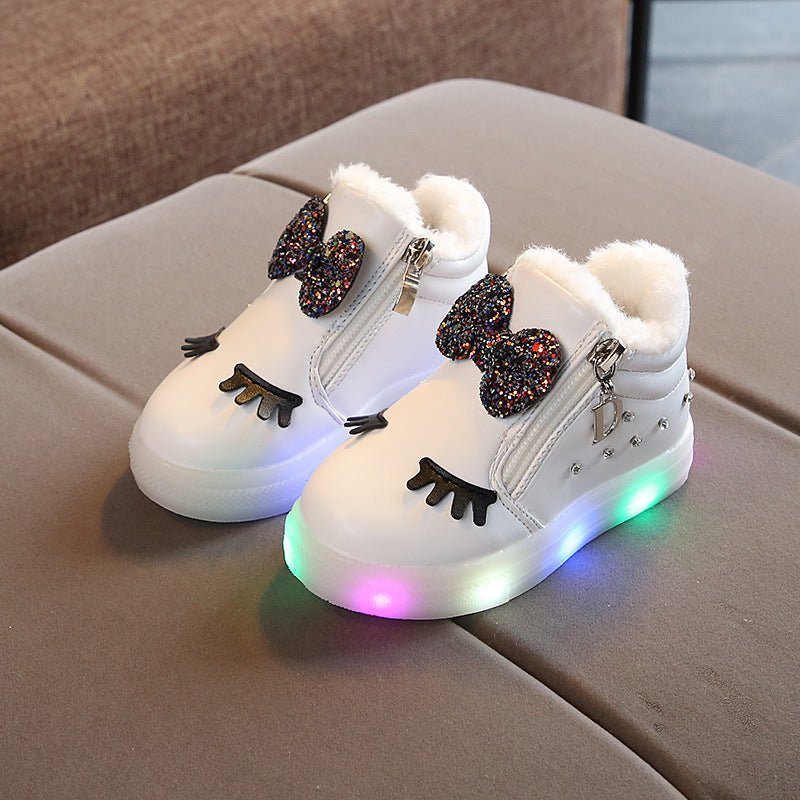 Children's Bow light up Shoes In 6 Different Colour's