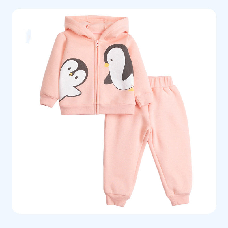 Girls Hooded Penguin TrackSuit