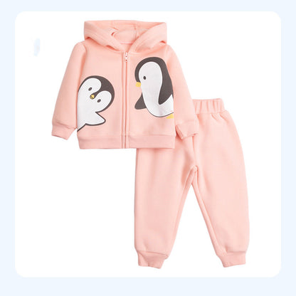 Girls Hooded Penguin TrackSuit