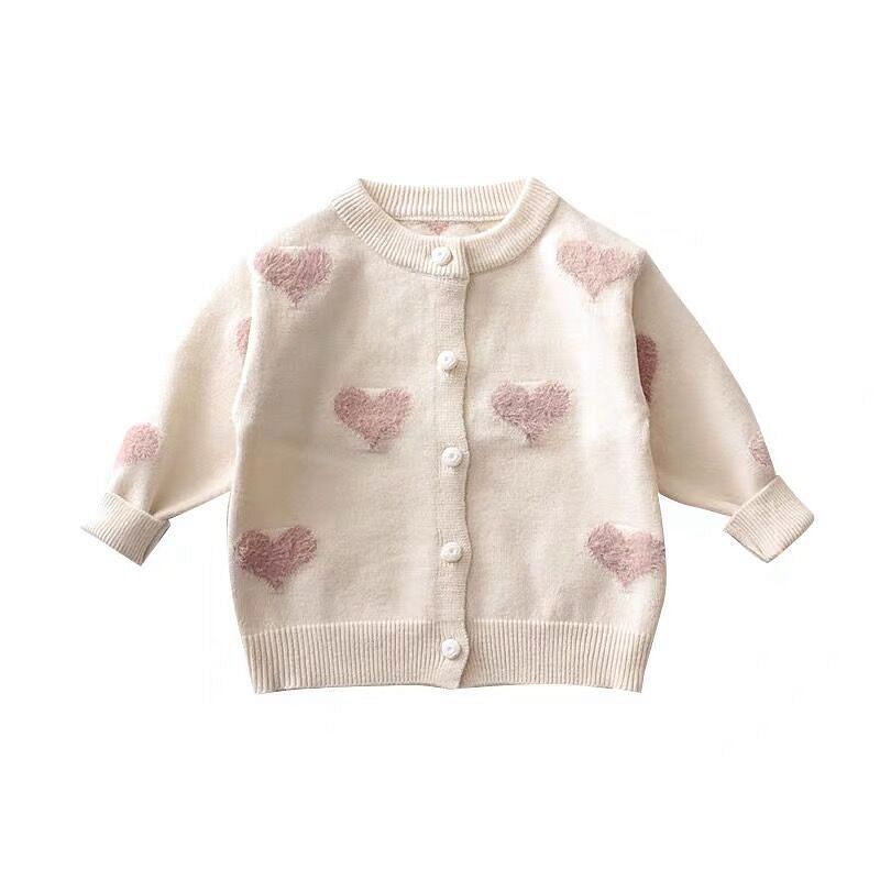 Girls Heart Knit Cardigan