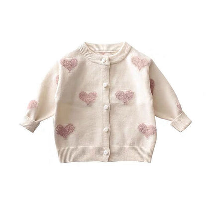 Girls Heart Knit Cardigan