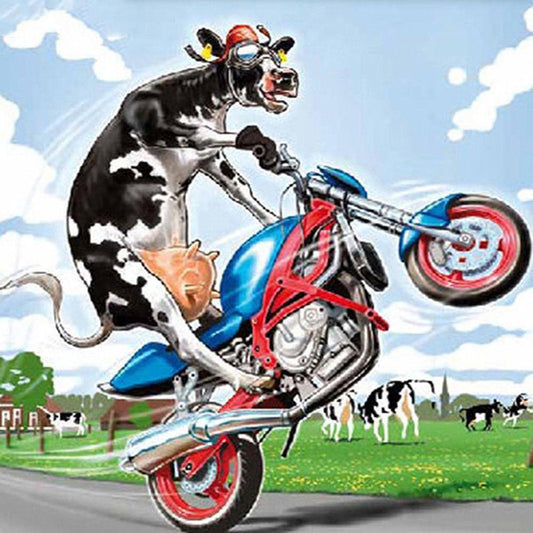 5D DIY Diamond Cool Moto Cow Diamond Mosaic Embroidery Handicrafts