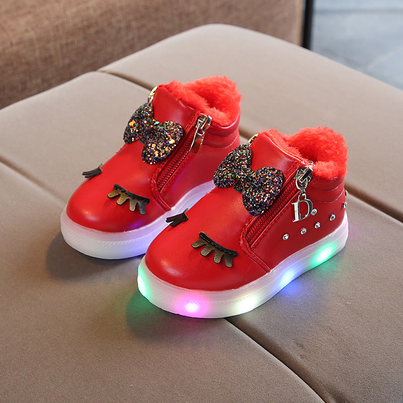 Children's Bow light up Shoes In 6 Different Colour's