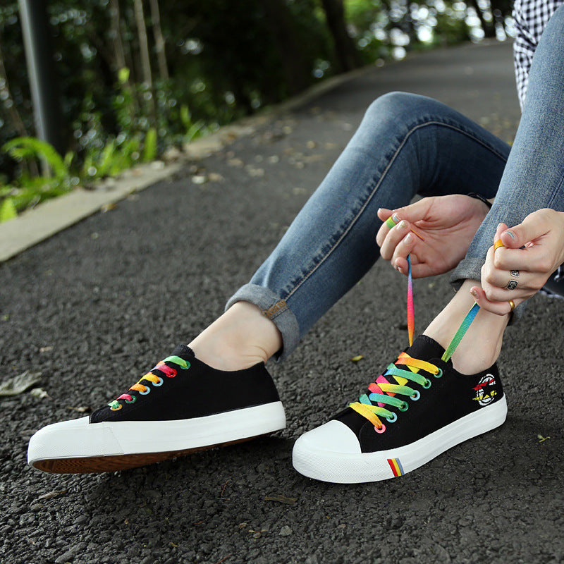 Classic Canvas Rainbow Laces Pumps