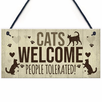 All Vistors Must Be Approved By The Cat & Many More Wooden Sign