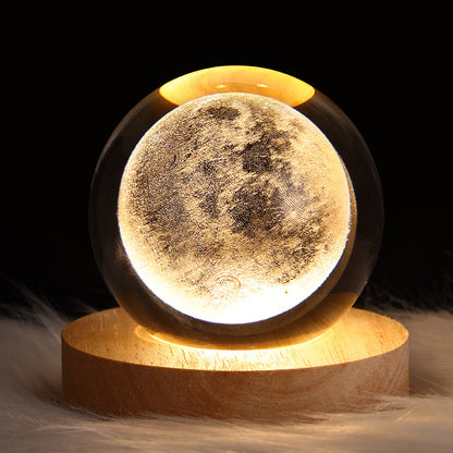 Starry Sky,Planet, Moon Crystal Ball Projection Small Night Lamp