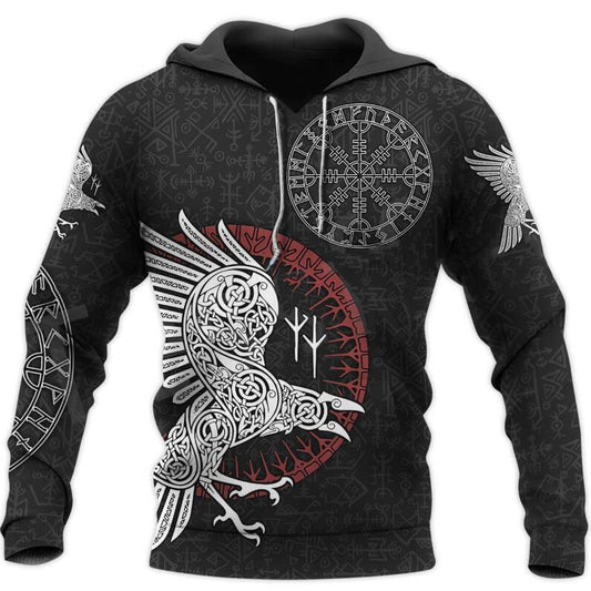 Viking Men's Round Neck Pullover 3d Printed Hoodie