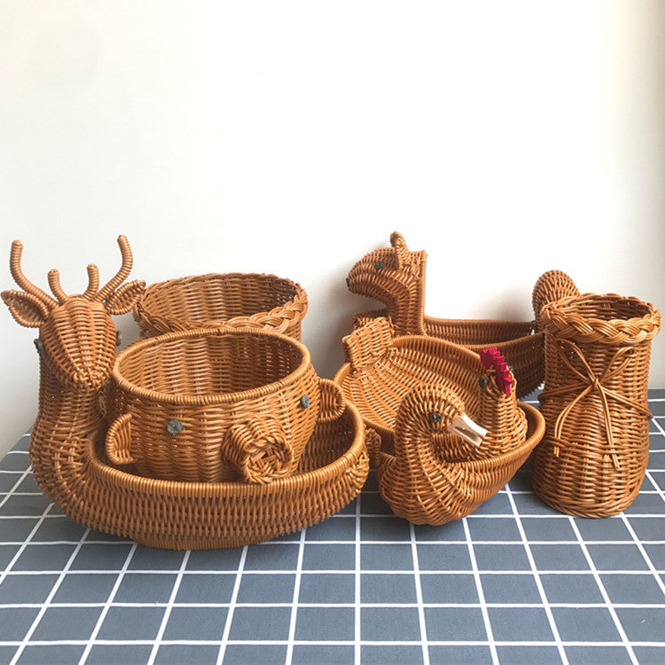 Rattan Fruit Basket Home Storage