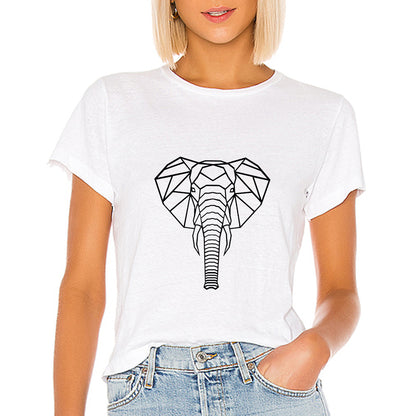 Animal Round Neck Short Sleeve T-shirt