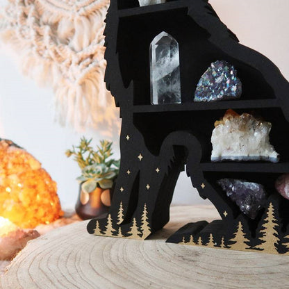 Wolf-shaped Moon Crystal Shelf