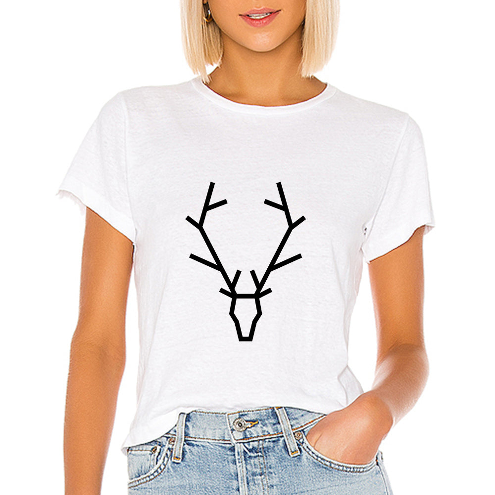 Animal Round Neck Short Sleeve T-shirt