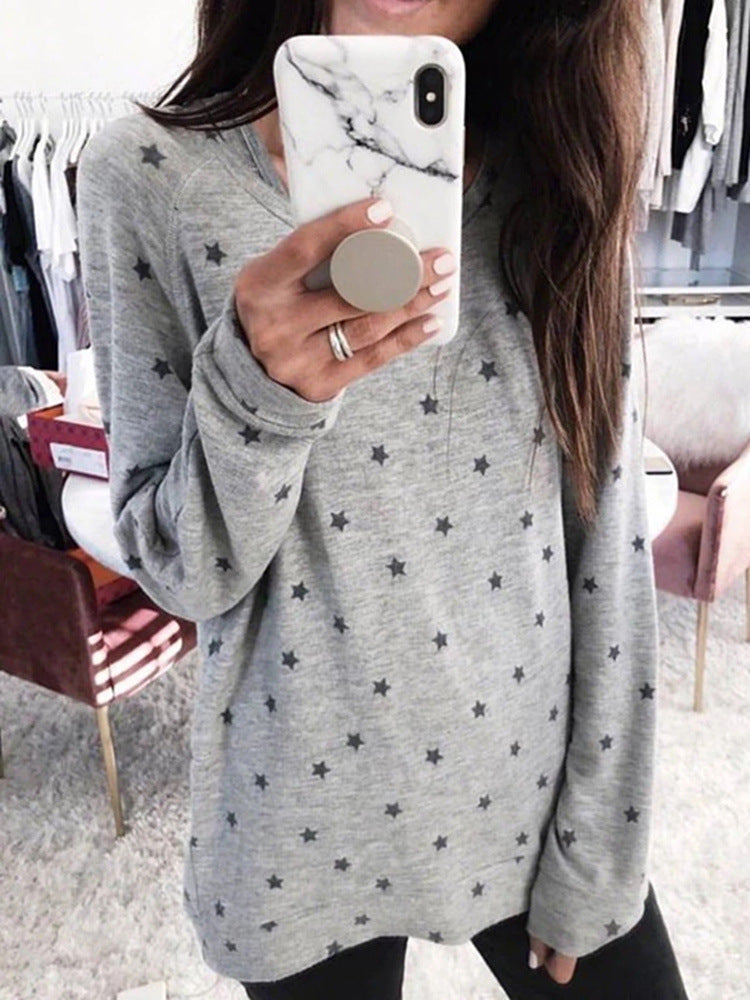 Star Print Long-Sleeved T-shirt