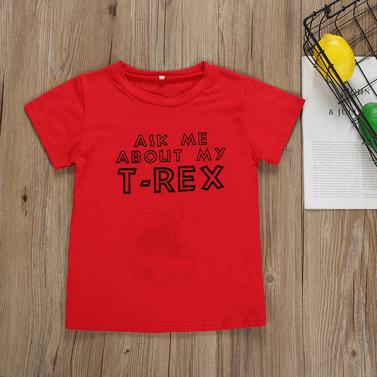 Ask Me About My T-Rex Funny Cotton T-shirt