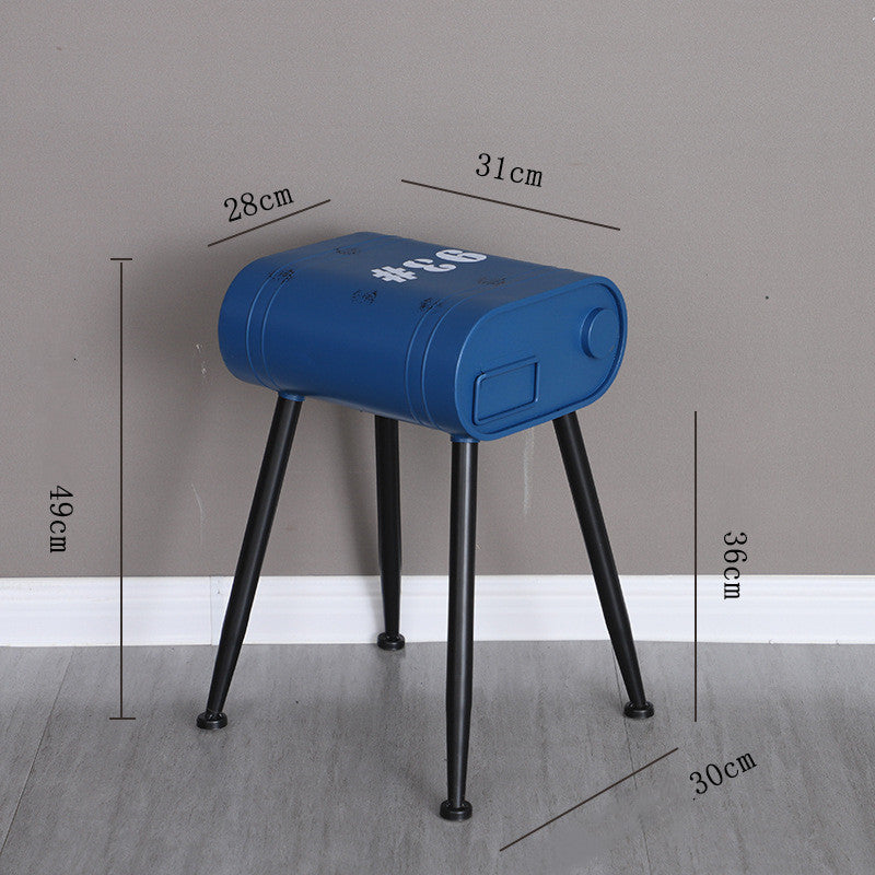 Iron Retro Gasoline Barrel Industrial Bar Stool