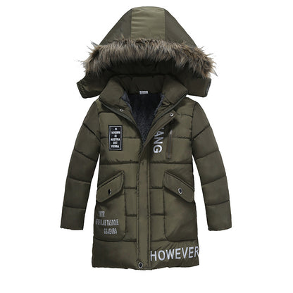 Children's Trendy Cotton-padded Jacket Mid-length