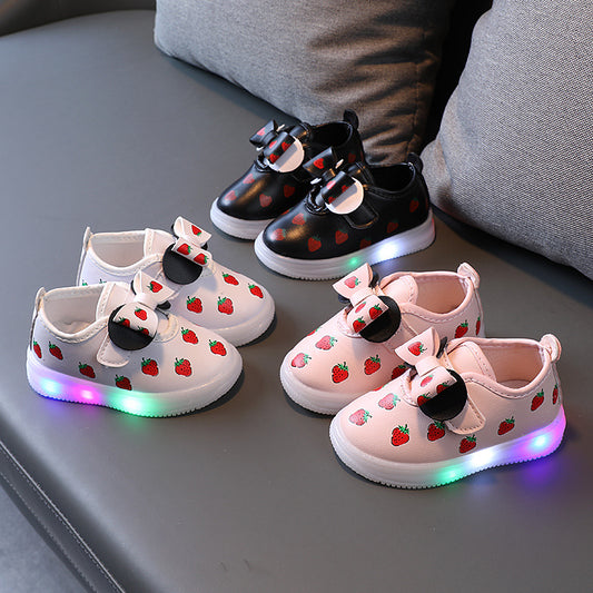 Children's Bow LED Casual Shoes