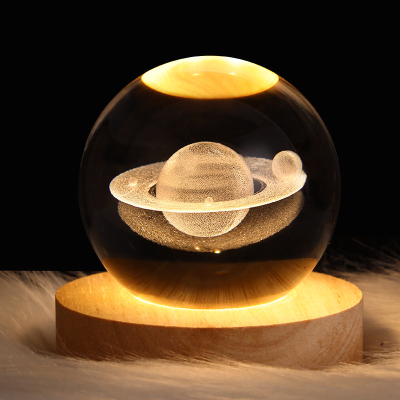 Starry Sky,Planet, Moon Crystal Ball Projection Small Night Lamp