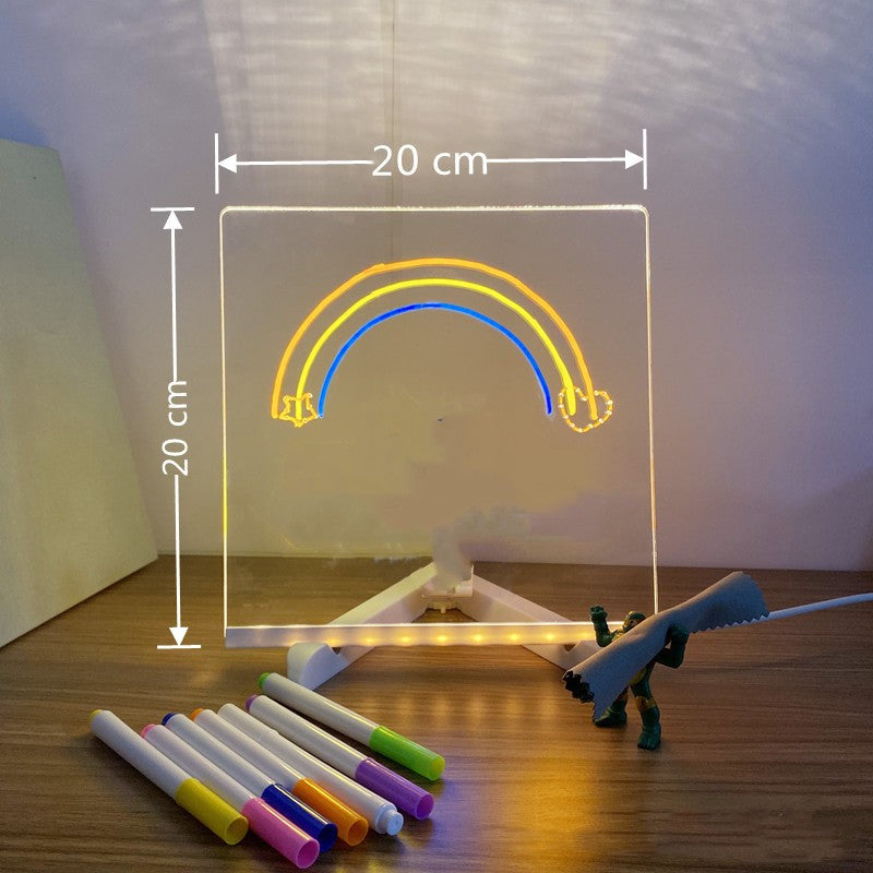 Acrylic DIY Note Board LED Night Light with Pen