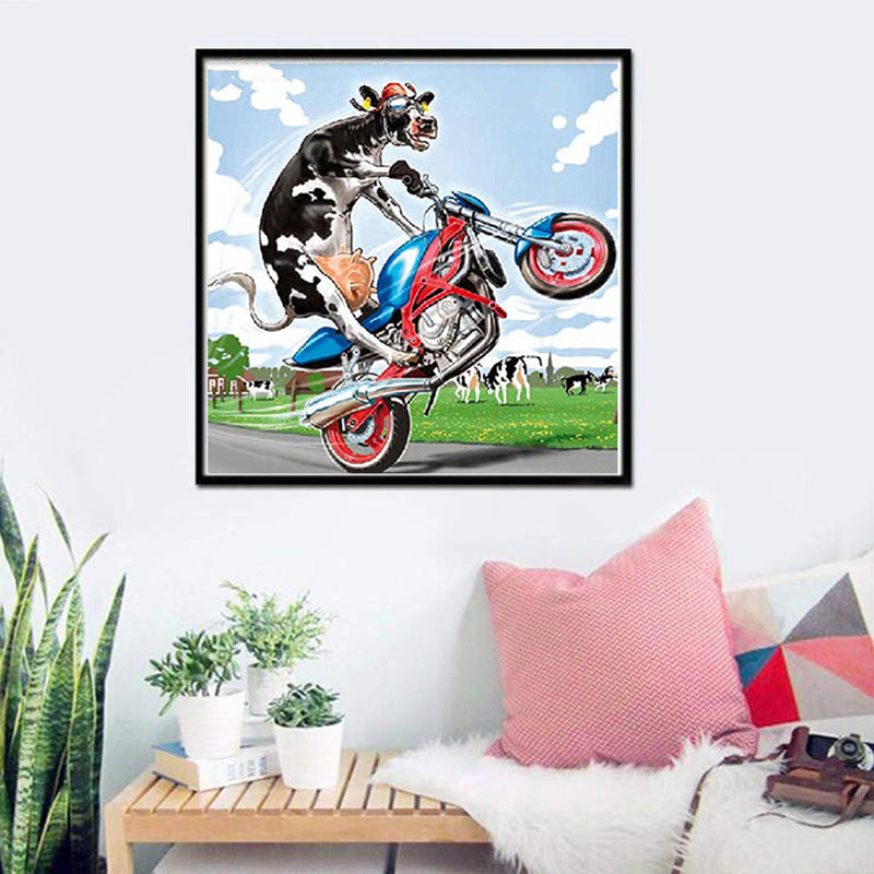 5D DIY Diamond Cool Moto Cow Diamond Mosaic Embroidery Handicrafts