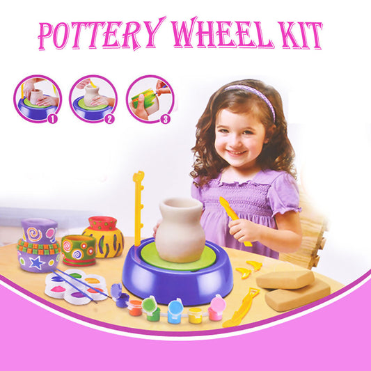 Beginners Pottery Wheel Kit With Paints And Tools