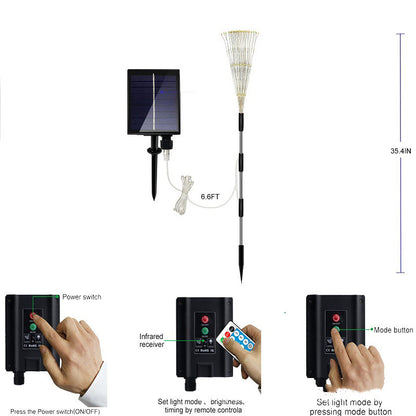 Solar Firework Garden Waterproof Lights