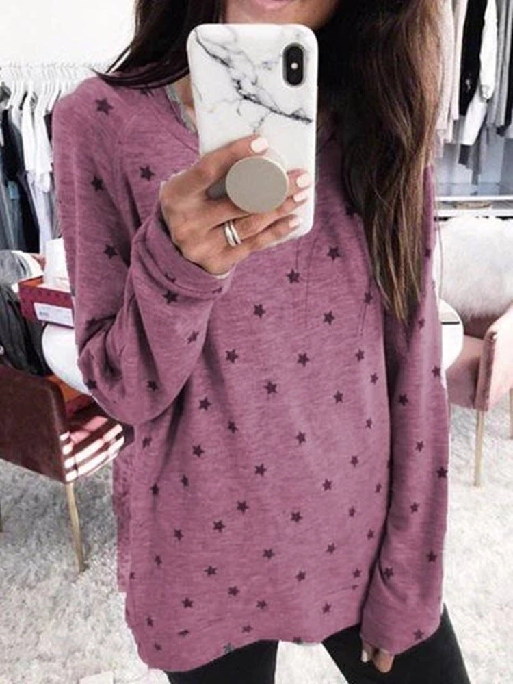 Star Print Long-Sleeved T-shirt