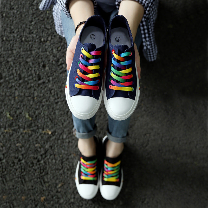 Classic Canvas Rainbow Laces Pumps