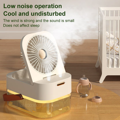 Humidifier Spray Fan Portable Air Cooler Air Humidifier USB Fan Desktop Fan With Night Light