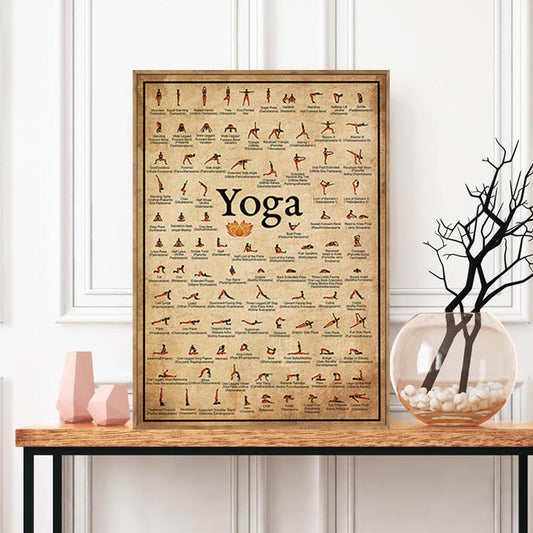 Yoga Poses Vintage Canvas