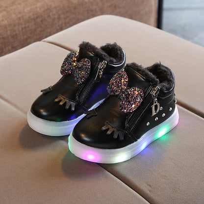 Children's Bow light up Shoes In 6 Different Colour's