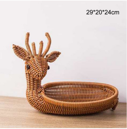 Rattan Fruit Basket Home Storage