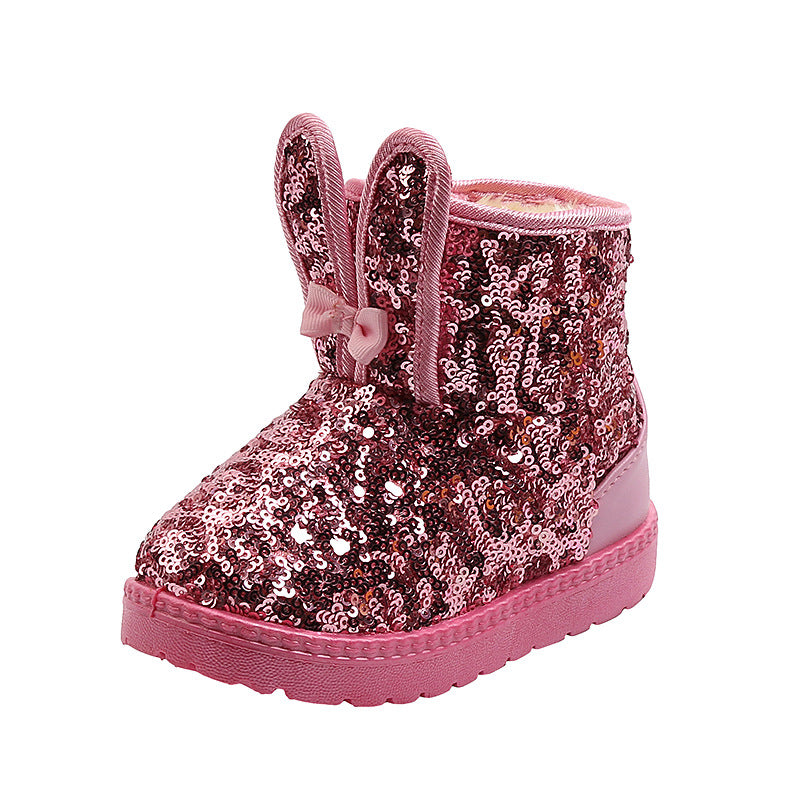 Winter Warm Girls Sequin Boots