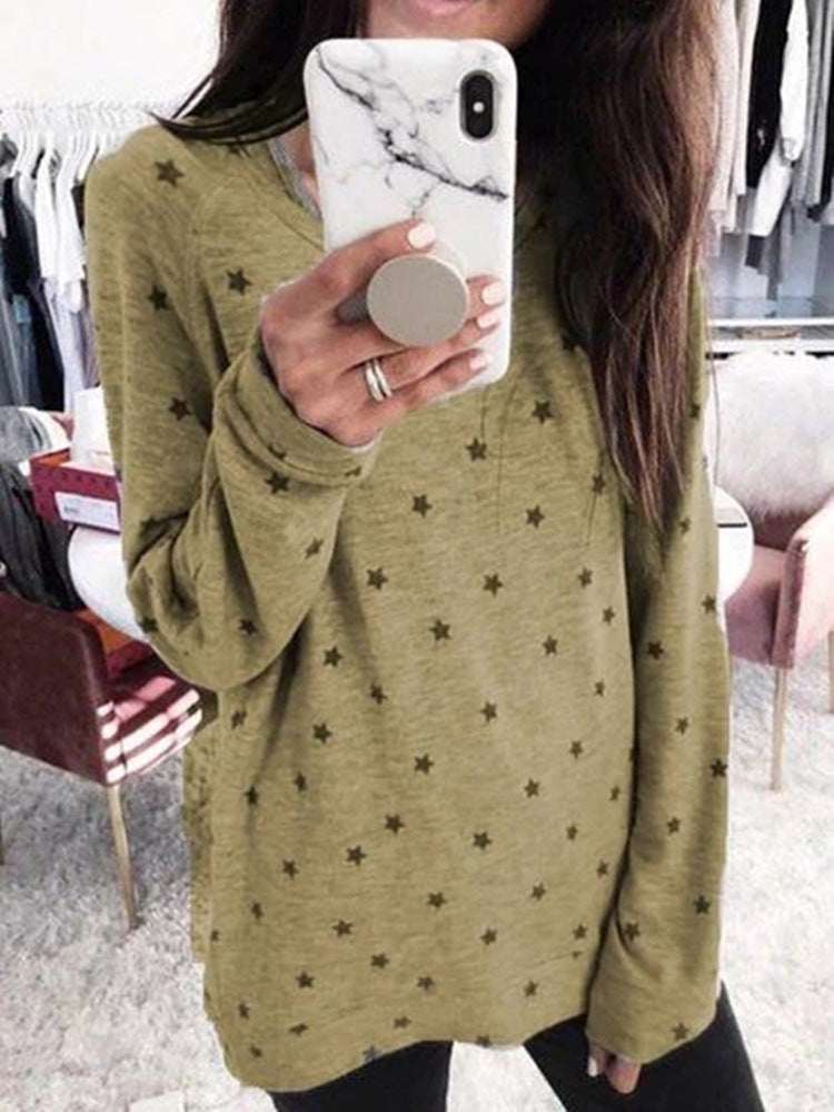 Star Print Long-Sleeved T-shirt