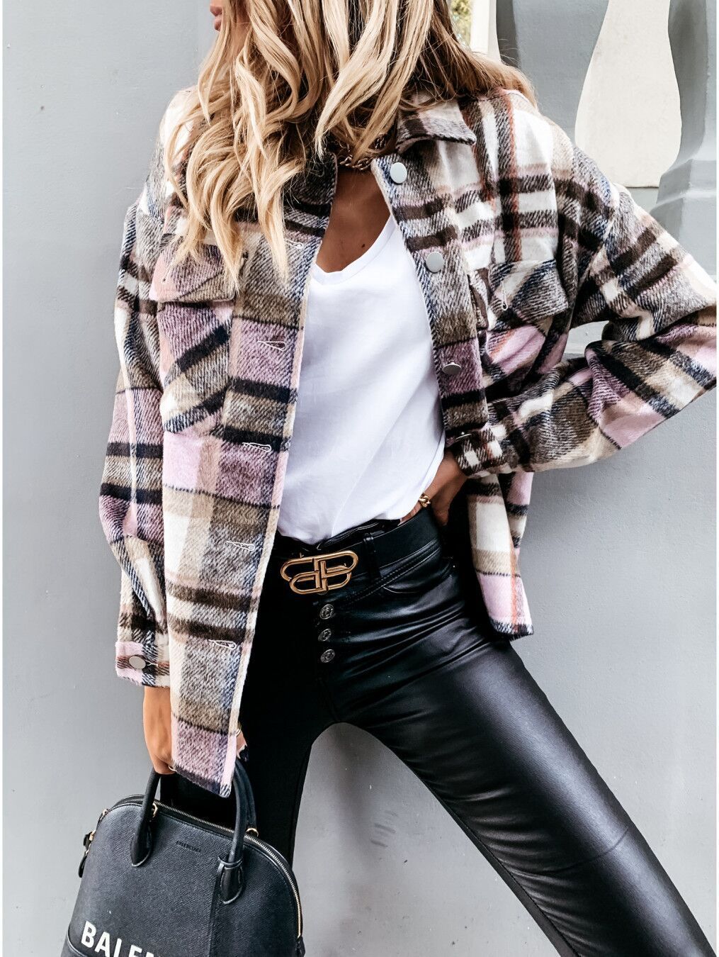 Autumn Winter Long Sleeve Plaid Top