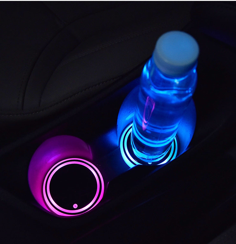 Colourful Cup Holder LED Light-up Coaster Solar & USB Charging Non-slip Coaster