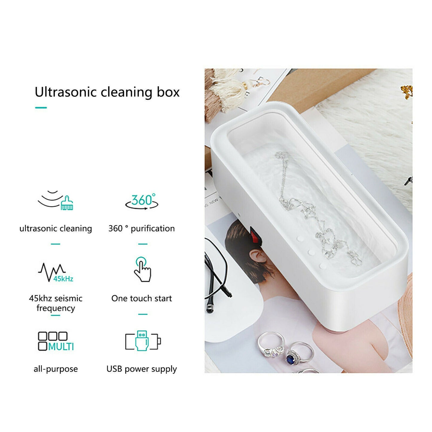 Ultrasonic Cleaner Steel Wave Tank Glasses Watch Jewellery Cleaning