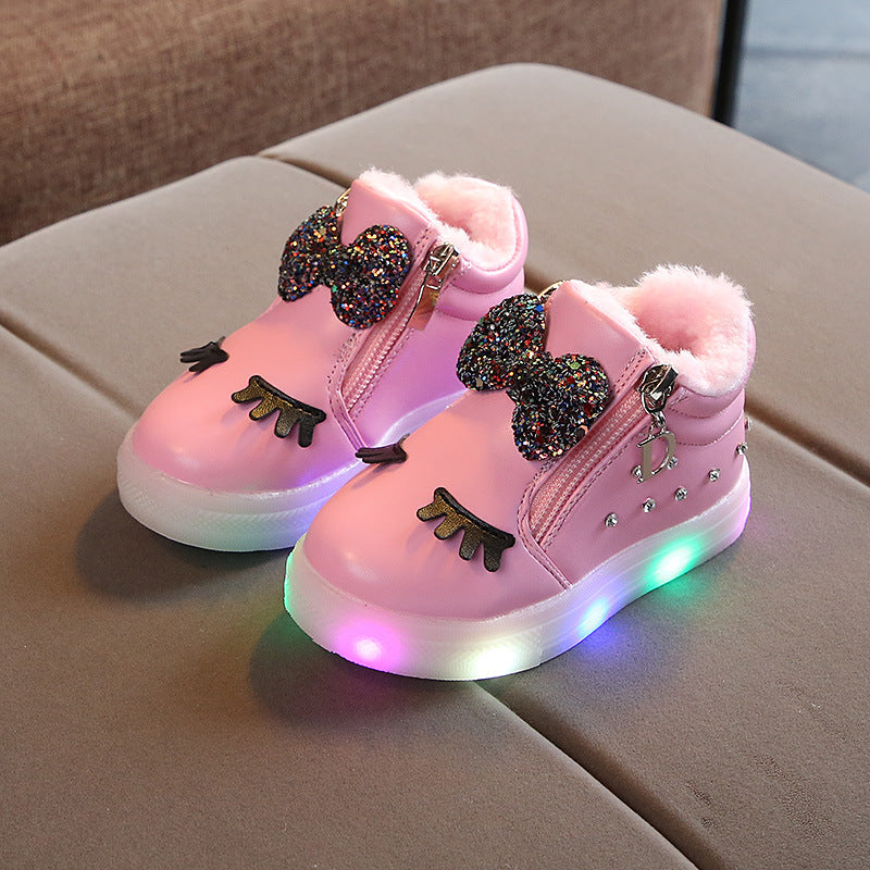 Children's Bow light up Shoes In 6 Different Colour's