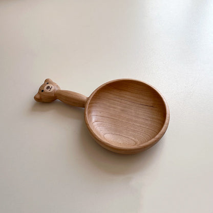 Handmade Wooden Chopping Board Honey & Small Spoon Fork