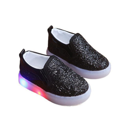 Children's Glitter LED Pumps