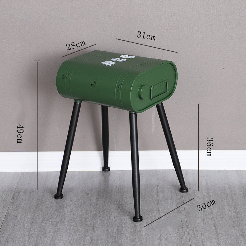 Iron Retro Gasoline Barrel Industrial Bar Stool