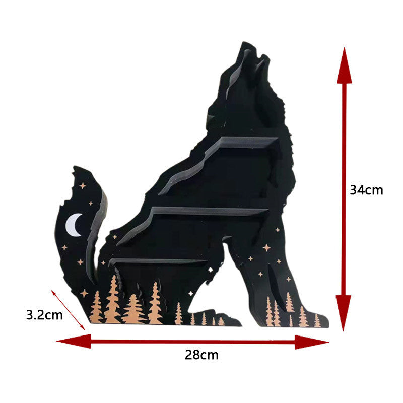 Wolf-shaped Moon Crystal Shelf